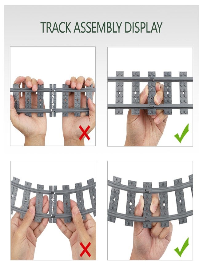 MOCBROPCS 103pcs-City Train Tracks Extension Accessory Set, Compatible with Major City Train Sets 60205 60238, Railroad Building Toy for Kids, Gift for Train Enthusiasts-40 Curved 56 Straight 7 Crossing Rails - Image 5